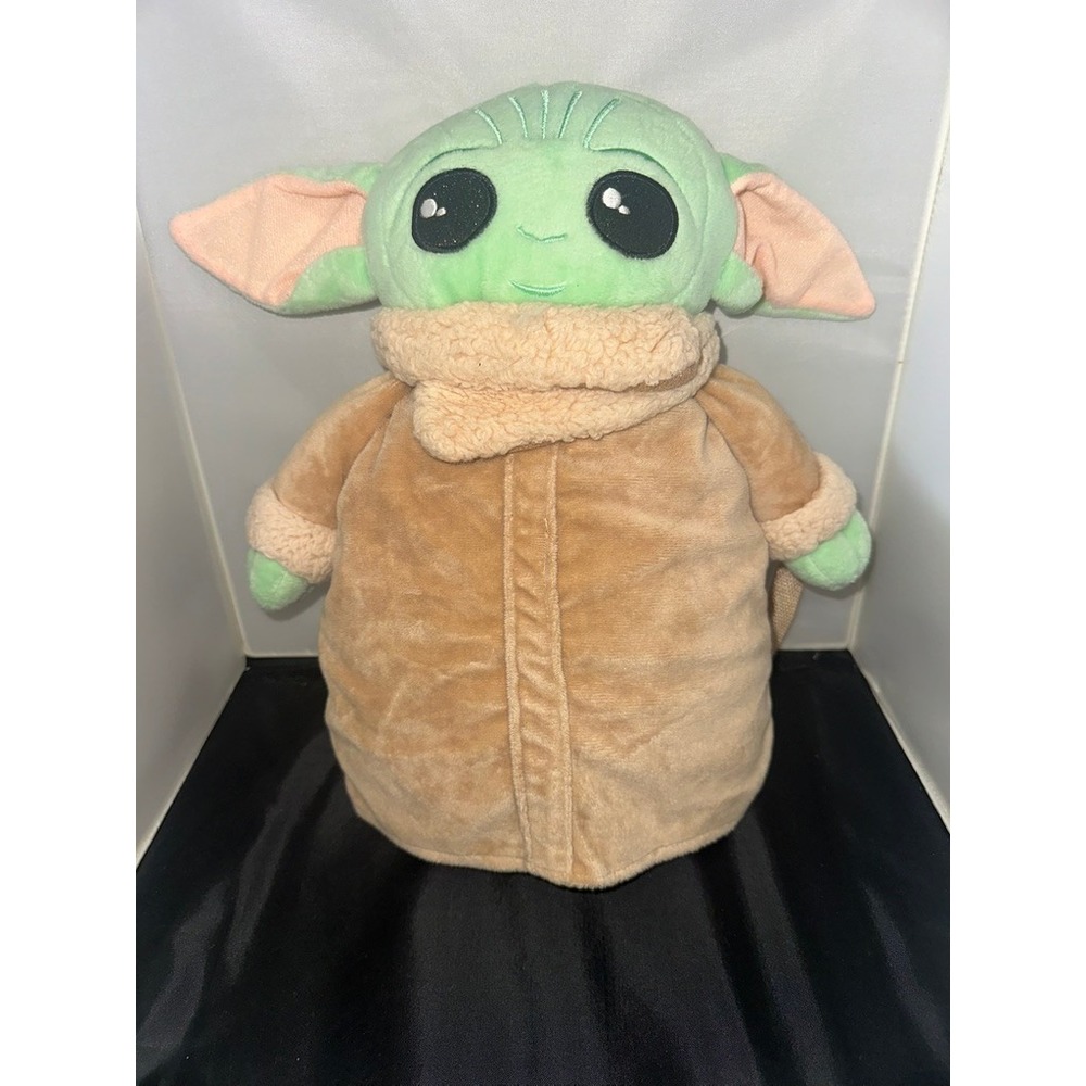 Star Wars Mandalorian Grogu Baby Yoda Plush Backpack Green Tan 12 Inch Bag